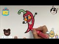 How To Draw a Cute Red Chili | Bolalar uchun chili rasm chizish | рисуем перец чили для детей