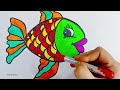 Fish drawing and coloring for kids | how to draw a Fish | kids drawing
