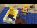 Bart hits Homer with chair meme in Lego