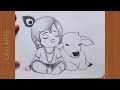 How to draw Krishna with Cow | Krishna drawing | Easy drawing step by step | pencil Sketch